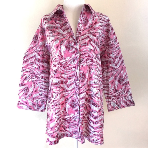 Sara Morgan Tops - NEW Sara Morgan Pink Blouse Button-down Size L